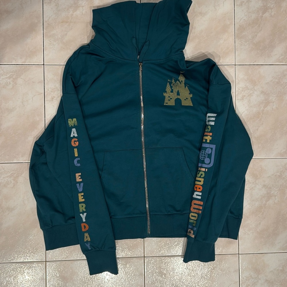 NWT Disney Teal Full Zip Sweatshirt